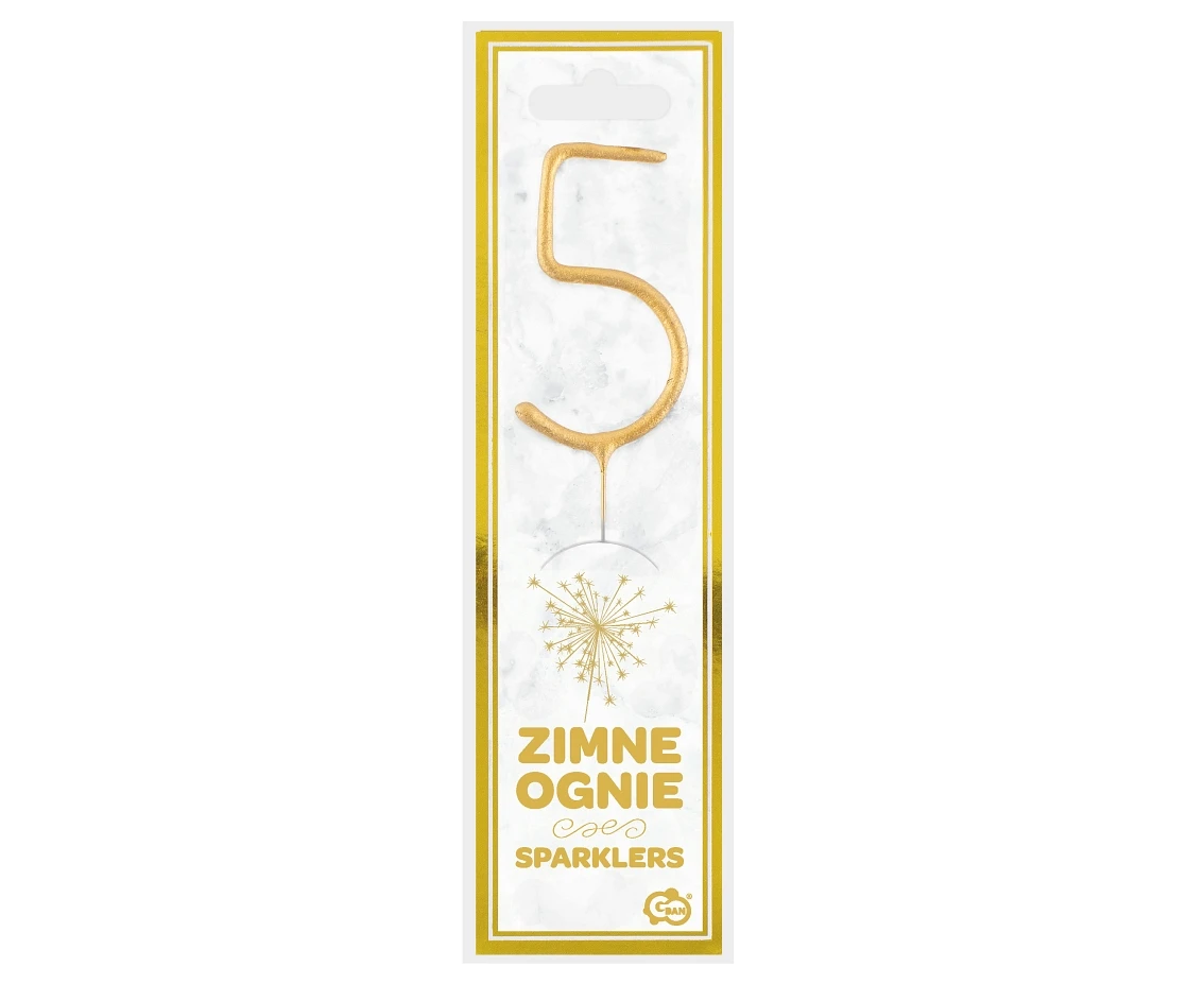 Zimne ognie Cyfra "5", złote